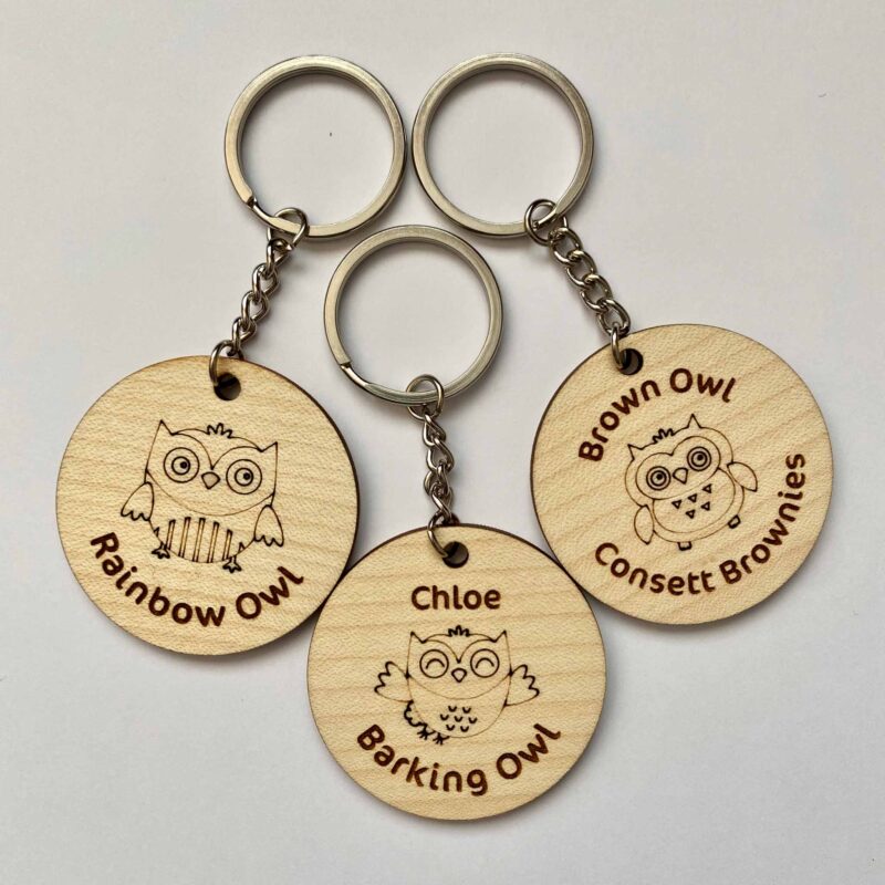 Owl Name Brownie Guide Leader Keyring
