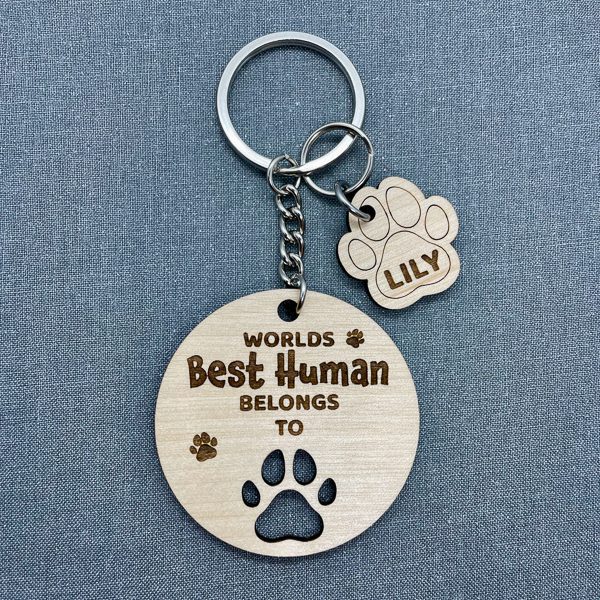 Personalised Belongs to Keyring Human